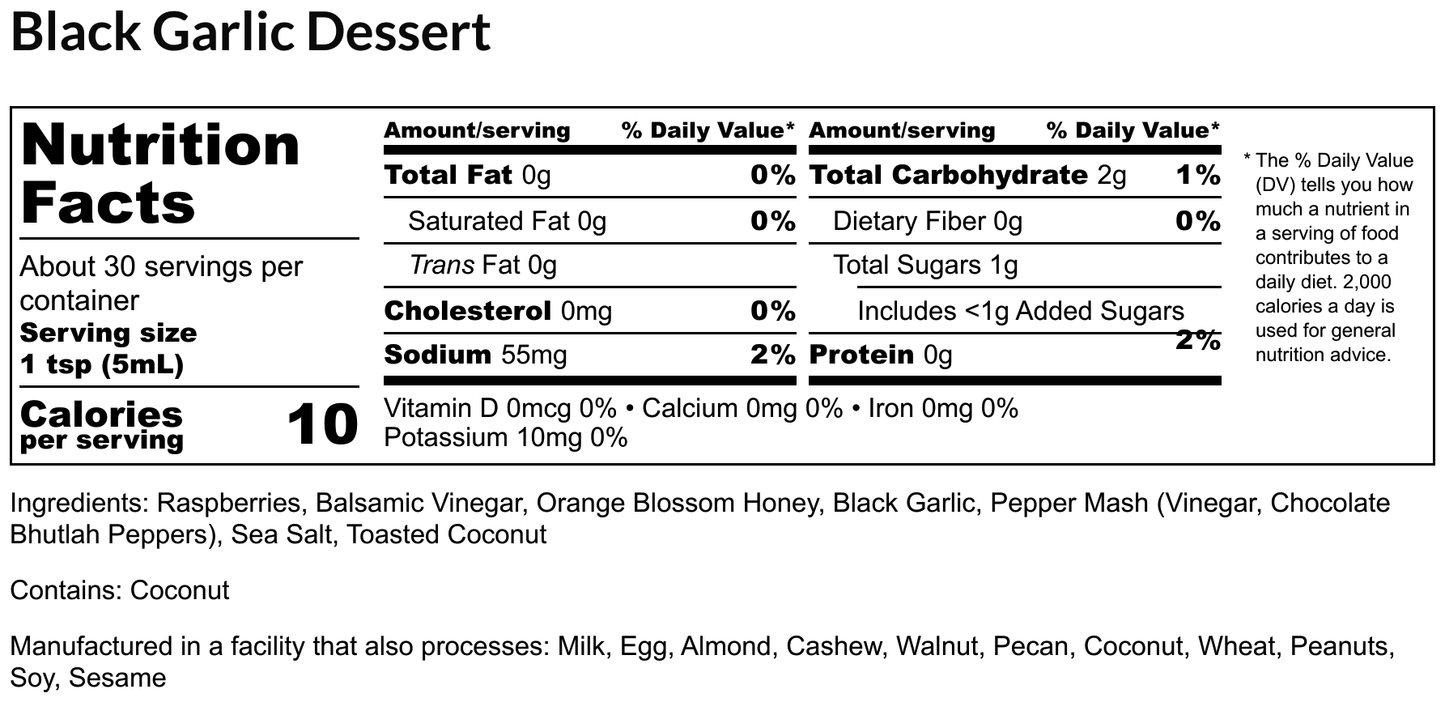 Black Garlic Dessert